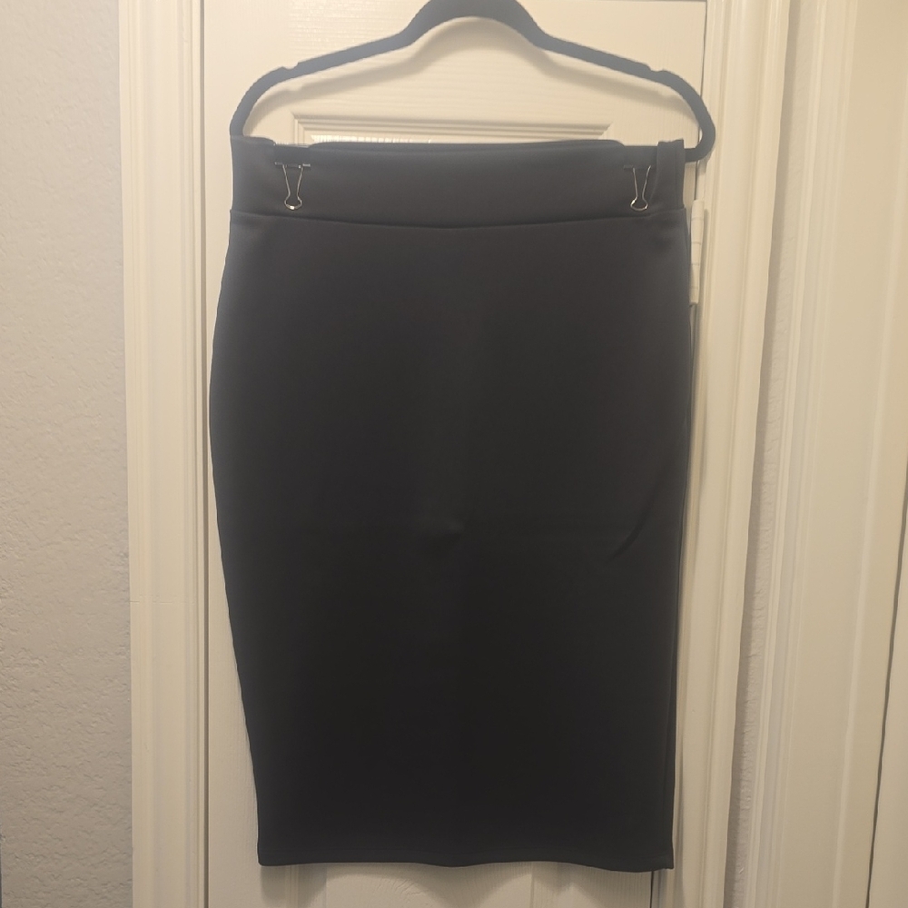 Dark Gray Pencil Skirt Knee-Length Workwear